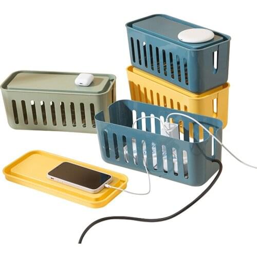 Cable Storage Box Power Strip Wire Case Anti Dust Charger Socket Organizer Network Line Bin Management