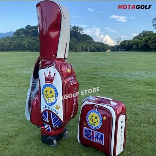 Red PU Waterproof fashion Cute girls’ golf includes a standard golf bag with a roller trolley Golf Stand Bag