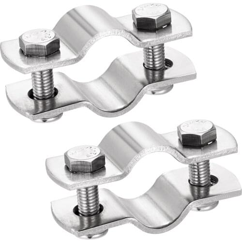 Uxcell 304 Stainless Steel Wall Mount Ceiling Mount Pipe Support for 27mm Pipe 2 Pcs