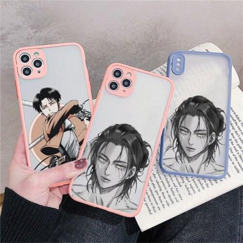 Matte Hard PC Cases for Iphone 12 Mini 11 Pro XS MAX 8 7 6S Plus X SE2020 XR Coque Japan Anime Allen Attack on Titan Phone Case