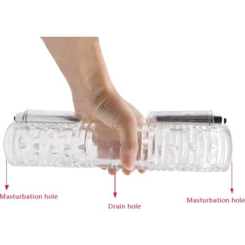 APHRODISIA Adult Sex Toy For Men Penis Massager With 2 Caps Male Masturbator Delay Lasting Trainer Gay Couple Vibrator