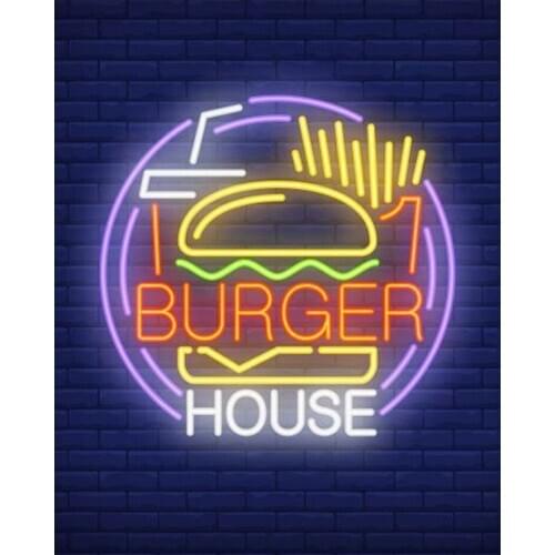 Neon Sign For Burger House glass Tube animal Commercial club Lamps Personalized Custom Neon Sign Lamp Logo Pet Shop Sign Burger