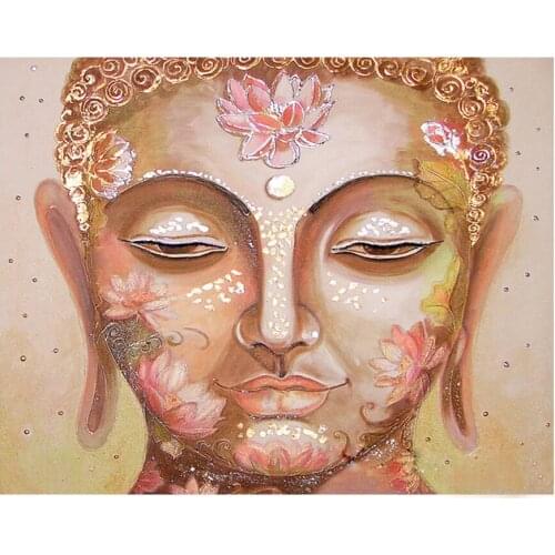 New Arrivals 5d Diamond Painting lotus Diamond Embroidery Buddha statue Picture of Rhinestones Full Square Round Mosaic YG1415