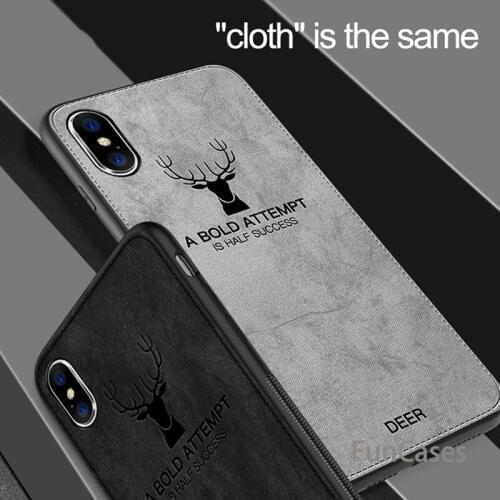 New Deer Pattern Original Cloth Phone Case For iPhone XS MAX XR X Shockproof Cover for iphone 7 8 Plus 6 6s Plus Soft Back Cases