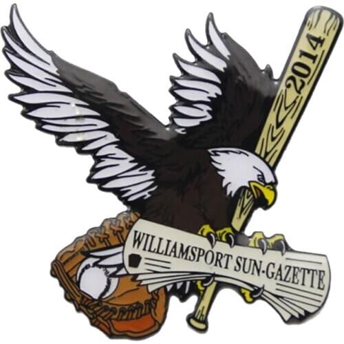 New high quality aluminum badge custom eagle logo badge lapel