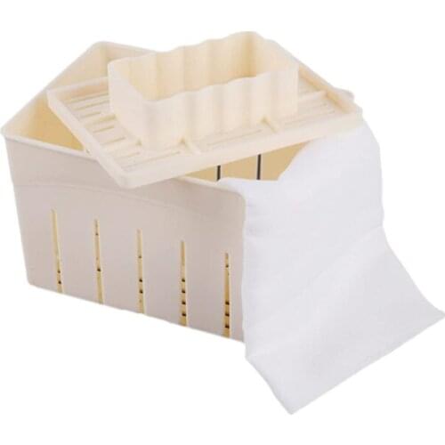 Plastic Tofu Maker Press Mold Homemade Tofu Making Machine Set Soy Pressing Mould with Cheese Cloth Tofu Kitchen Grinding Tools