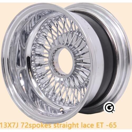 13inch wire wheel 72spoke REV reverse straight lace chrome 5holes 5x114.3/120/127