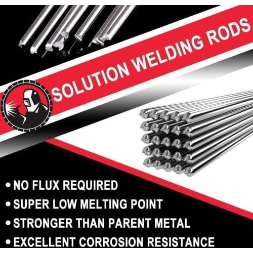 Solution Welding Flux-Cored Rods 1.6/2mm 10Pc Aluminium Flux Cored Weld Wire Easy Melt Welding Rods for Aluminum Welding Solderi