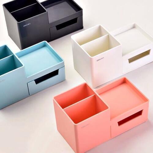 Sharkbang New Thickened ABS Resin Desk Organizer Pen Holder Desktop Storage Box Kawaii School Stationery