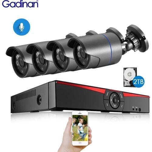 H.265 Surveillance System 4CH 5.0MP POE NVR Kit Indoor Outdoor Bullet Audio Record 5MP 3MP 2MP IP Camera IR Night P2P Video Set