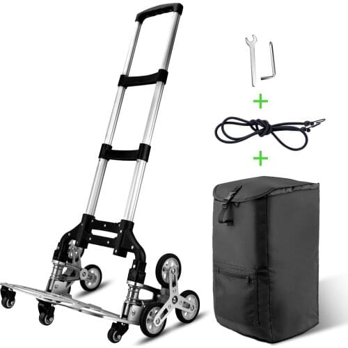 Folding Portable Climbing Stairs Cart Heavy Duty Trolley Wheel Barrow Garden Carts Climbing Hand Truck for Upstairs Cargo