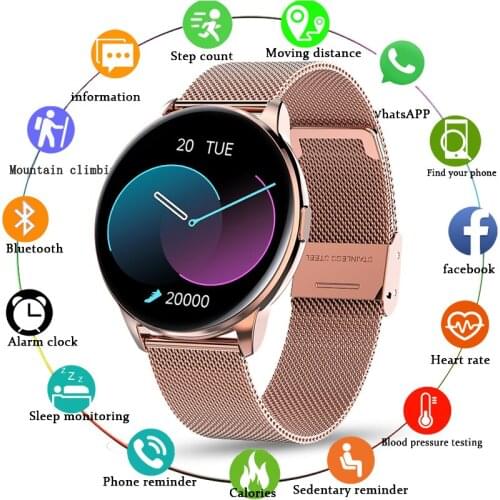 LIGE Fashion Smart Watch Women Heart Rate Monitoring Fitness Tracking IP68 Waterproof Lady Watch Pedometer Sports Smartwatch Men