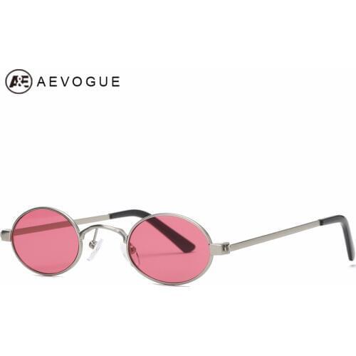 AEVOGUE Sunglasses For Women/Men Small Oval Alloy Frame Vintage Color Points Unisex Sun Glasses UV400 AE0577