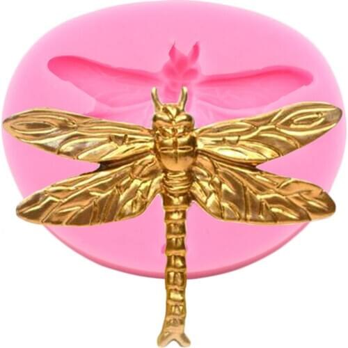 Dragonfly Insect Silicone Mold Cupcake Topper Fondant Cake Decorating Tools Jewelry Polymer Clay Candy Chocolate Gumpaste Moulds