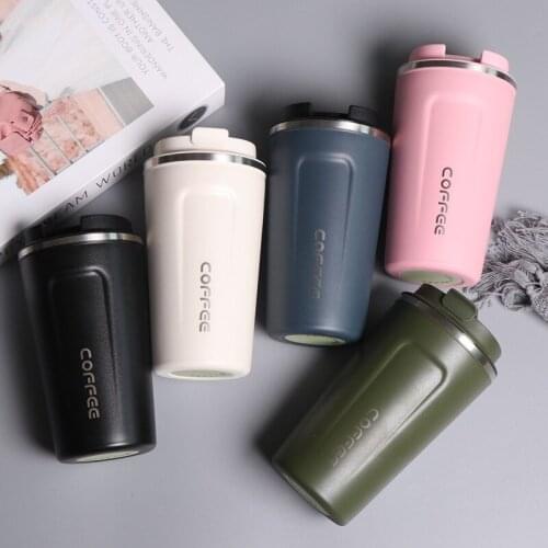 380ml/510ml Double Stainless Steel Coffee Thermos Mug Non-slip Car Vacuum Flask Travel Insulated Bottle Creative Coffee Mug