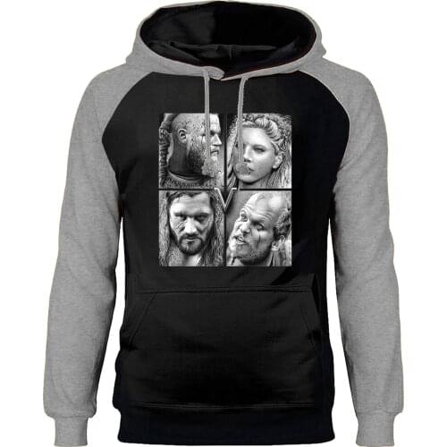 Odin Vikings Hoodies Men Sweatshirts Valhalla Raglan Hooded Winter Autumn Sweatshirt Ragnar Lothbrok Athelstan Streetwear Mens