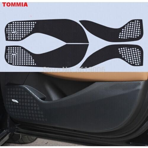 TOMMIA For Buick Lacrosse 2016-2017 Car Inside Door Cover Scratch Protection Anti Kick Pads Carbon Fiber Stickers 4pcs