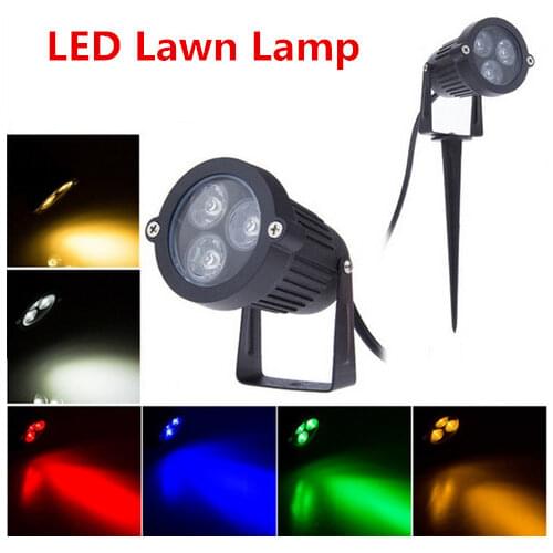 10pcs 3W Outdoor LED Garden Spike Lights12V IP68 Waterproof Green Yellow Red Blue White LED Lawn Light Lamp For Garden Lighting