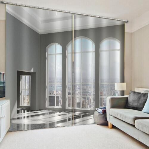 2 Panels Set Decor 3D Print Window Blackout Curtain Drapes Three-dimensional space curtains 3d stereoscopic curtain