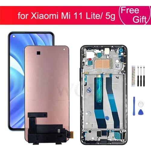 For Xiaomi MI 11 Lite LCD Display Touch Screen Digitizer Assembly For mi 11 Lite Lcd Replacement Parts 6.55"
