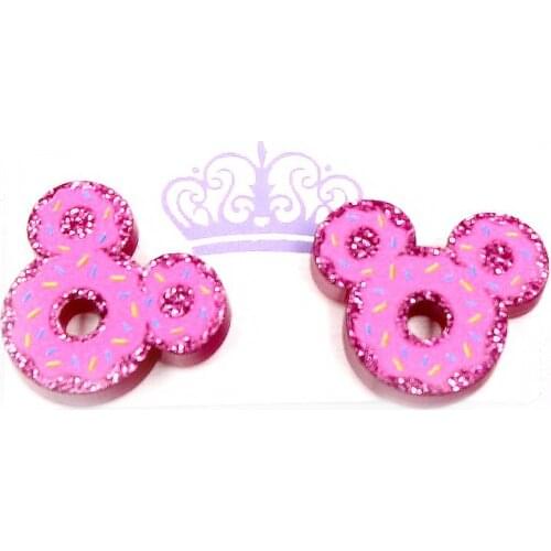 1pair) doughnut Stud Earrings UV Print Cute Mouse Earrings Acrylic Earrings