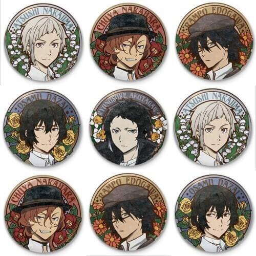 1PCS Anime Bungo Stray Dogs Brooch Cartoon Pin Accessories For Clothes Hat Backpack Decoration Harajuku Badges Brooch