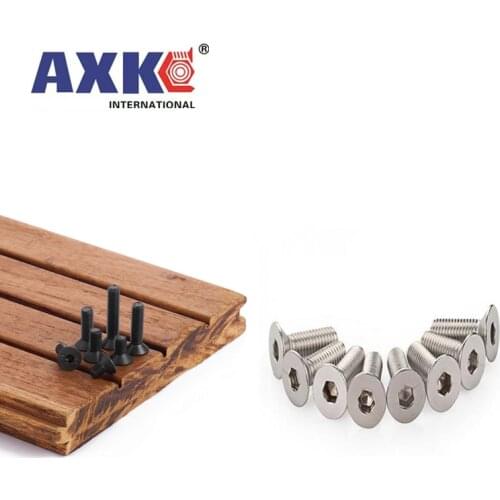 10/50pcs M2 M2.5 M3 M4 M5 M6 304 A2 Stainless Steel Black grade 10.9 Hexagon Hex Socket Head Flat Countersunk Allen Bolt Screw