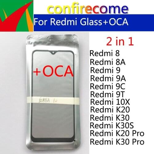10Pcs\Lot Laminated OCA Outer Glass For Xiaomi Redmi 9 9A 9C 9T 10X K30S K20 K30 Pro LCD Touch Screen Outer Lens Cover