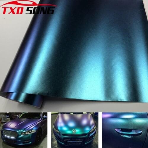 10/30/40/50cm Matte/Glossy Chameleon Pearl Glitter Vinyl Sticker Purple green Chameleon Automobiles Car Wrap Diamond Vinyl Film