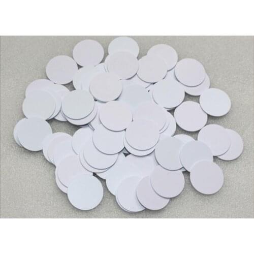 100pcs Diameter 18mm IC Money Card 13.65MHZ F1108 chip IC round currency card RFID money card IC card