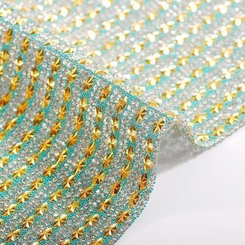 24*40CM Bridal Decoration Sewing Glass Hot Fix Rhinestone For DIY Handmade Clothing Decoration Wedding Dress Design