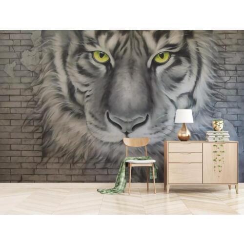 3D relief embossed tiger brick wall background wall painting 3d murals wallpaper for living room