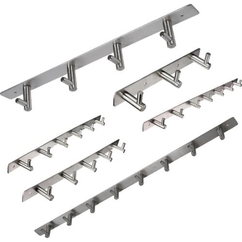 4 Hooks Coat Robe Hat Clothes Wall Hanger Rack Holder Stainless