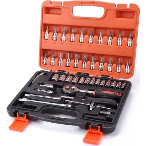 46pcs Socket Set Car Repair Tool Ratchet Spanner Wrench Pawl Socket Spanner Screwdriver For Motorcycle Bicycle Hand Tools Kit