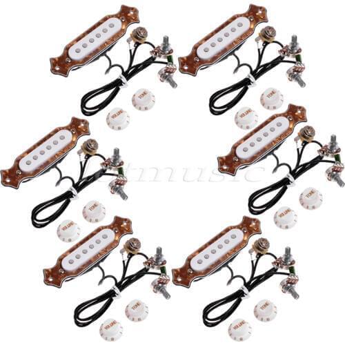 6PCS Magnet Custom Folk Electic Guitar Pre-Wired Pickups Acoustic Pickups