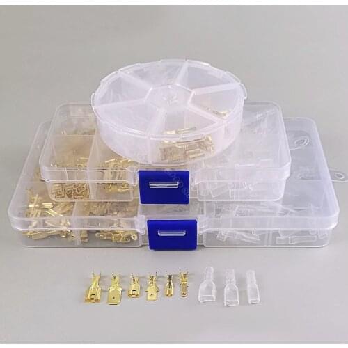 60/135/270pcs 2.8/4.8/6.3mm Crimp Terminals Insulated Seal Electrical Wire Connectors Crimp Terminal Connector Assortment Kit