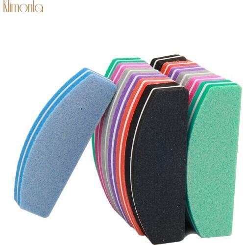 7pcs Nail File Blocks Sanding Polish Buffers For Manicure Pedicure Care 100/180 Nail Salon Tools 7 Colors Sponge Boat Nail Files