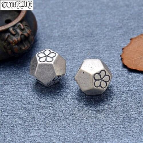 Handmade 100% 925 Silver Jewelry Bead Sterling Flower Beads Pure Silver DIY Jewelry Loose Beads