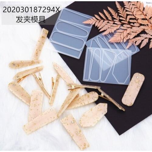 Crystral Hair Clip Silicone Mold Geometric Hairpins Epoxy Resin Mold Pendant Handmade Mould DIY Jewelry Making Tools Casting
