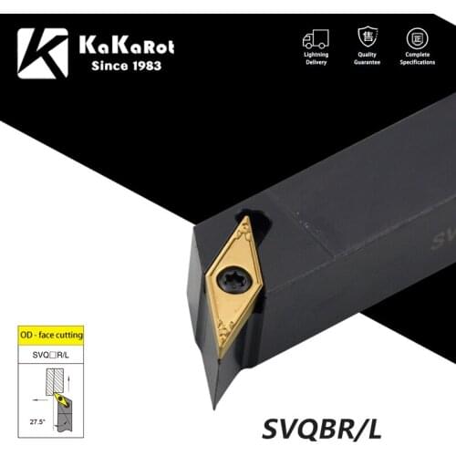 KaKarot External Turning Tool Holder SVQBR1616H16 SVQBR2020K16 SVQBR2525M16 VBMT11/16 Carbide Inserts Lathe Cutting Machine Tool