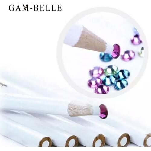 GAM-BELLE 1 Pcs Nail Art Rhinestones Picking Crystal Dotting Tool Pen DIY Wax Pen Nail Art Accessories Tools Manicure Tools
