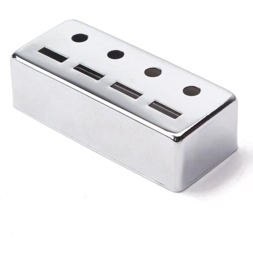 Chrome 4 String Bass Guitar Double Coil Pickup Cover 15MM Hole Spacing