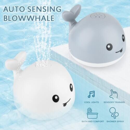 Baby Bath Flashing Light Spray Water Reaction Flashing Whale Toys LED Light Lamp Shower Bathtub Toys Gifts For Kids Children