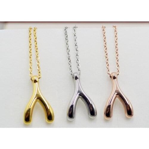 Wishbone Necklace Rose Gold high Quality hot selling Necklace Jewelry drop shipping