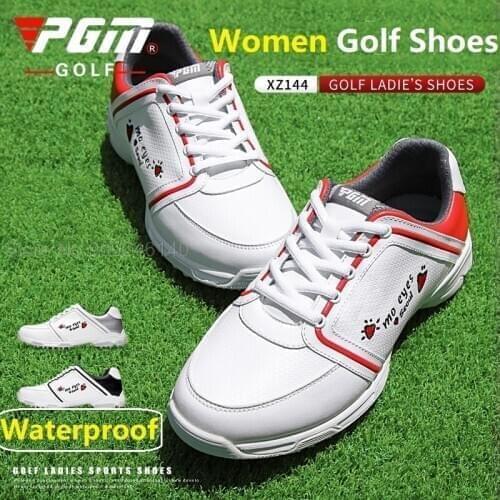 Pgm Womens Waterproof And Anti-Slip Golf Shoes Ladies Golf Shoes No Spikes Breathable Sneakers Lightweight Training Trainers