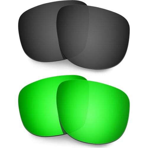 HKUCO Polarized Replacement Lenses For Holbrook R Sunglasses Black/Green 2 Pairs