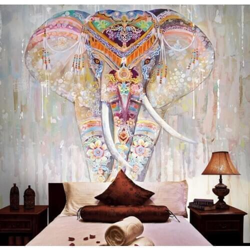 Custom wallpaper photo Southeast Asian yoga studio background wall murals rain elephant home decoration 3d wallpaper