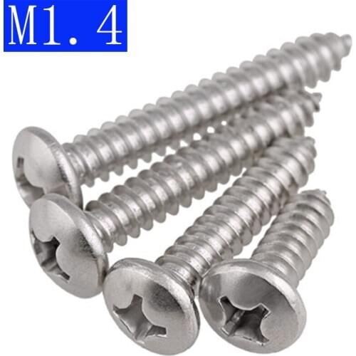 M1.4 304 Stainless Steel Phillips Cross Recessed PAN Head Self Tapping Screws DIN 7981