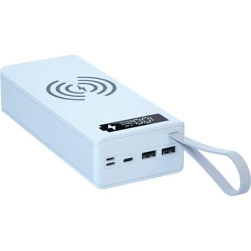 Detachable LCD Display 16x18650 Battery Case Power Bank 5W Wireless Charging Box K1AB