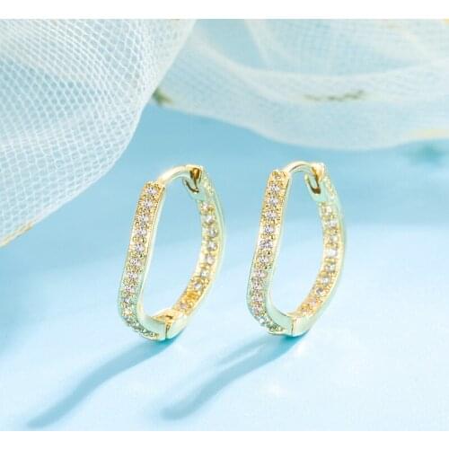 14K Gold Color Diamond Stud Earring Fine Aros Mujer Oreja Butterfly Irregular Bizuteria Gemstone 14K Gold Wedding Earrings Girls